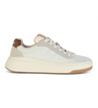 NO NAME para mujer. KNJMKW0 Zapatillas de piel Bridget blanco (38), 3 a 5cm, Cordones, Casual, NO NAME outlet 2024.