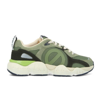 NO NAME para hombre. QNVLNS0 Zapatillas de piel Krazee verde (42), 3 a 5cm, Ante, Cordones, Casual, NO NAME outlet 2024.