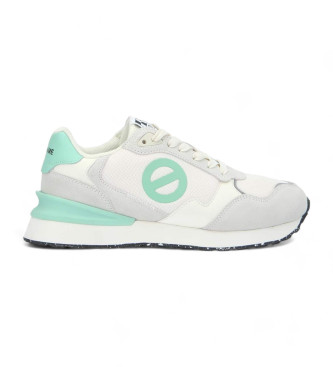 NO NAME para mujer. QNIPSM0 Zapatillas de piel Tova blanco, verde (37), Plano, Cordones, Casual, NO NAME outlet 2024.