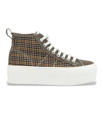 NO NAME para mujer. KNSEWL0 Zapatillas Iron marrón (38), Tela, 3 a 5cm, Cordones, Casual