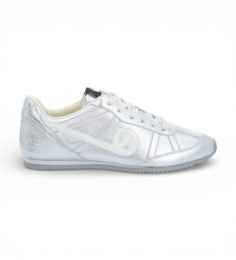 NO NAME para mujer. TNERX30 Zapatillas Evo Run plateado (38), Piel, Plata, Plano, Cordones, Casual