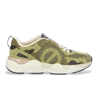 NO NAME para hombre. SNKOSSK Zapatillas de Piel Krazze Camo verde (42), Plano, Cordones, Casual, Deportivo