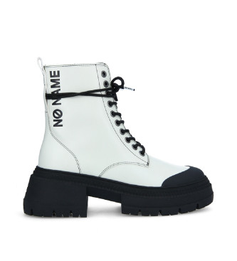 NO NAME para mujer. NNYKNR0 Botines de piel de estilo militar con plataforma y cierre de cordones Strong Ranger blanco (37), 3 a 5cm, Cremal