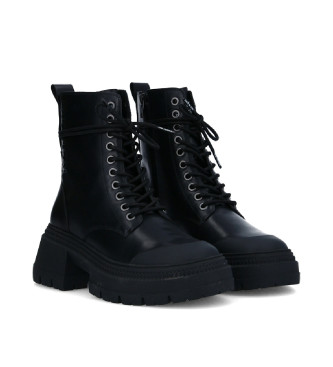 NO NAME para mujer. NNYKNR0 Botines de piel de estilo militar con plataforma y cierre de cordones Strong Ranger negro 2