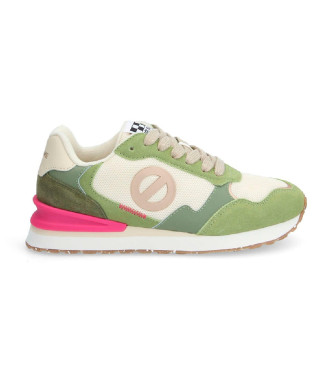 NO NAME para mujer. QNIPSME Zapatillas de Piel Tova Runner verde (40), Plano, Cordones, Casual