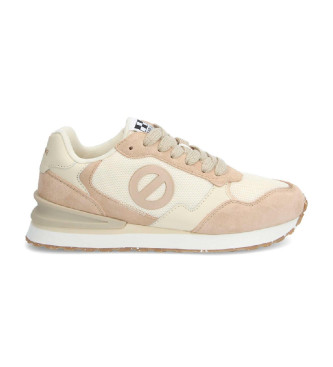 NO NAME para mujer. QNIPSME Zapatillas de Piel Tova Runner beige (41), Plano, Cordones, Casual