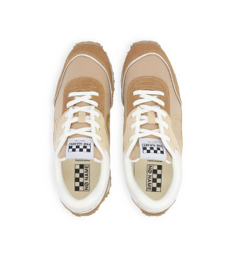 NO NAME para mujer. LNIASC0 Zapatillas de piel Punky jogger con materiales sostenibles y suela dentada marrón 4