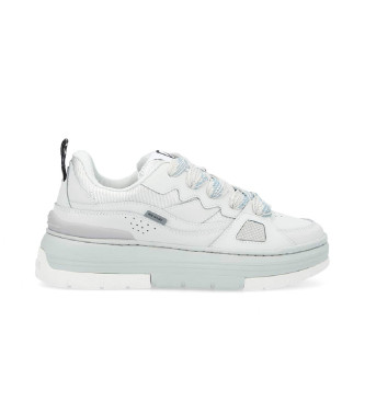No Name Para Mujer. RNFCNR0 Zapatillas De Piel Nollie Con Plataforma Inspiradas En El Skate Blanco, Gris Claro (36), Plano, Cordones, Casual-image