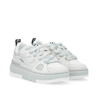 NO NAME para mujer. RNFCNR0 Zapatillas de piel Nollie con plataforma inspiradas en el Skate blanco, gris claro 2