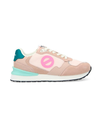 NO NAME para mujer. QNIPSM0 Zapatillas de piel y malla Tova Runner con suela ligera nude (37), Plano, Cordones, Casual