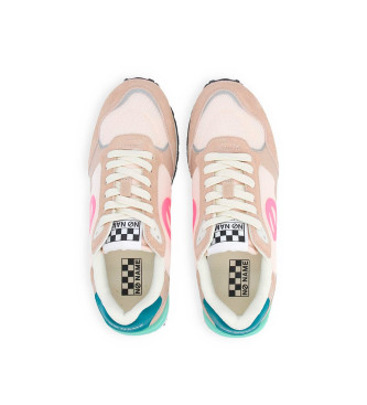 NO NAME para mujer. QNIPSM0 Zapatillas de piel y malla Tova Runner con suela ligera nude 4