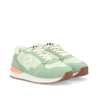 NO NAME para mujer. QNIPSM0 Zapatillas de piel y malla Tova Runner con suela ligera verde 2
