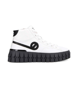 NO NAME para mujer. ONPMNR0 Zapatillas de piel Play Mid de caña alta blanco (38), Plano, Cordones, Casual