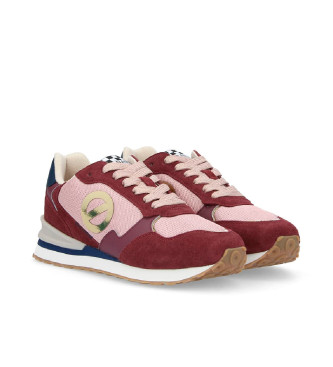 NO NAME para mujer. QNIPSK0 Zapatillas de piel y lona Tova Runner con suela ligera granate 2