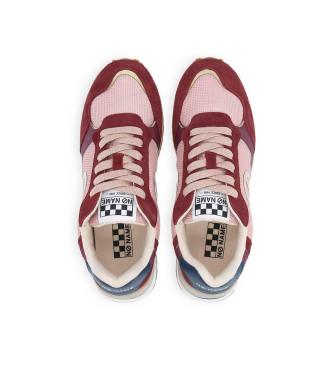 NO NAME para mujer. QNIPSK0 Zapatillas de piel y lona Tova Runner con suela ligera granate 4