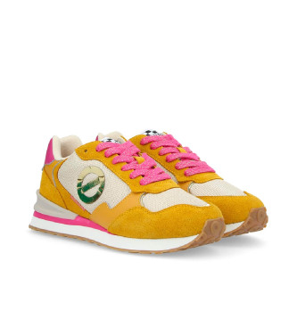 NO NAME para mujer. QNIPSK0 Zapatillas de piel y lona Tova Runner con suela ligera mostaza 2