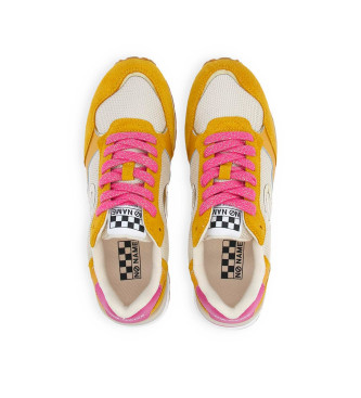 NO NAME para mujer. QNIPSK0 Zapatillas de piel y lona Tova Runner con suela ligera mostaza 4