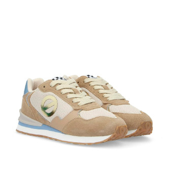 NO NAME para mujer. QNIPSK0 Zapatillas de piel y lona Tova Runner con suela ligera beige 2