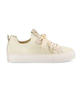 NO NAME para mujer. KNGHFX0 Zapatillas de tejido con cierre de cordones beige (38), Tela, Plano, Casual