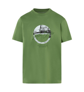North Sails para hombre. 692849 Camiseta con estampado vintage verde (M), Casual, Manga corta, Algodón Orgánico, Sostenible, North Sails out