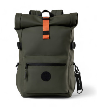 North Sails para hombre. 631047 Mochila de lona revestida de goma verde (OSFA), Casual, Deportivo, Multideporte, Poliéster Reciclado, North