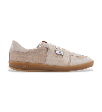 P448 para hombre. S25MONZA75 Zapatillas de Piel Monza beige (44), Plano, Cordones, Casual