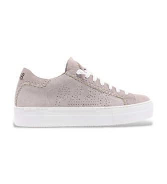 P448 para mujer. S25THEA77 Zapatillas de Piel Thea nude (39), Plano, Cordones, Casual