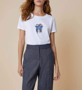 PennyBlack para mujer. 2511971053200 Camiseta Cielo blanco (XL), Casual, Algodón, Manga corta