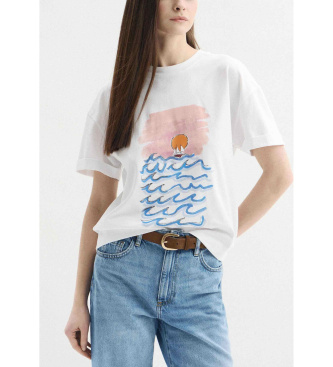 PennyBlack para mujer. 2611971033200 Camiseta PBBSABBIA blanco (XS), Casual, Algodón, Manga corta