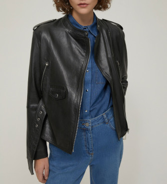 PennyBlack para mujer. 2521446013270 Chaqueta Ospite negro (44), Casual, Piel