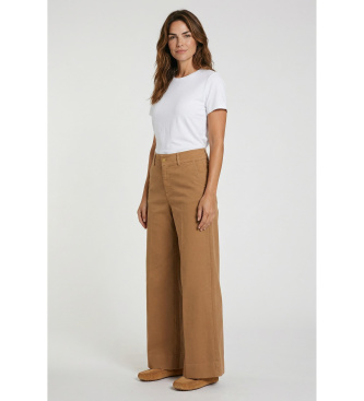 PennyBlack para mujer. 2611131103200 Pantalón Wide-fit Pbbordine marrón (42), Casual, Algodón