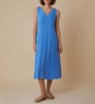 PennyBlack para mujer. 2511221193200 Vestido Affais azul (M), Casual, Viscosa, Sin mangas / Tirantes