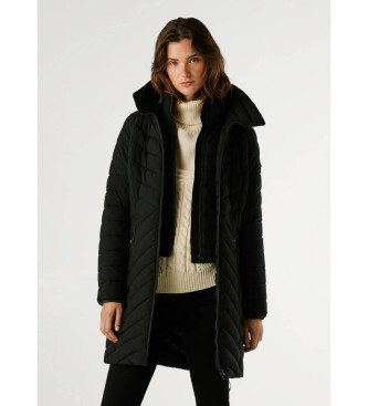 Pepe Jeans para mujer. PL4024356 Abrigo Plumífero Sann Long negro (S), Casual, Poliéster