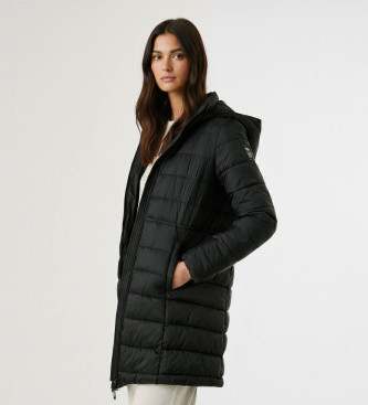 Pepe Jeans para mujer. PL4024372 Abrigo Sally Largo negro (L), Casual, Poliamida