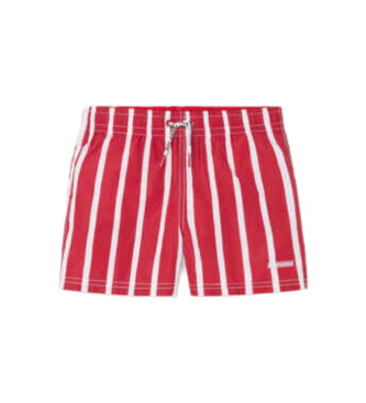 Pepe Jeans para niño. PBB10333 Bañador bermuda rayas rojo (16años= 176cm), Algodón, Beachwear, moda infantil