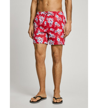 Pepe Jeans para hombre. PMB10406 Bañador Hibiscus rojo (L), Beachwear, Poliéster Reciclado, Sostenible