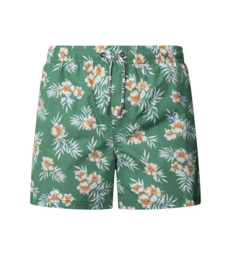 Pepe Jeans para hombre. PMB10406 Bañador Hibiscus verde (S), Beachwear, Poliéster Reciclado, Sostenible