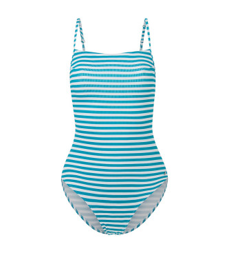 Pepe Jeans para mujer. PLB10491 Bañador Rayas azul (XS), Beachwear, Poliéster, Turquesa