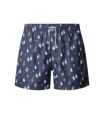 Pepe Jeans para hombre. PMB100027 Bañador Boats marino (S), Azul, Amarillo, Beachwear, Poliéster