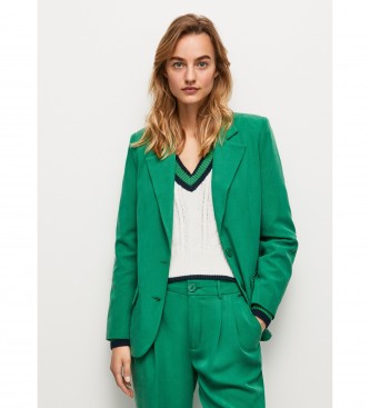 Pepe Jeans para mujer. PL402068 Blazer Aurore verde (S), Casual, Fiesta, Manga larga, Lyocell