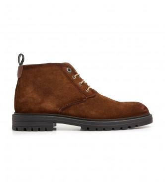Pepe Jeans Botines de Piel Logan Desert marrón