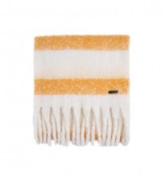 Pepe Jeans para mujer. PL110666 Bufanda Teva blanco, amarillo (OSFA), Casual, Poliéster