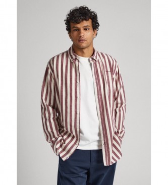 Pepe Jeansvoor mannen. PM308018 Crivitz overhemd rood (L), Casual, Katoen, Lange mouwen, Duurzaam