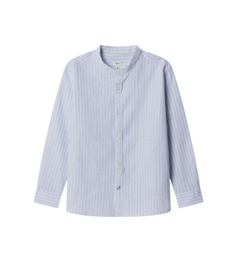 Pepe Jeans para niño. PB3000077 Camisa James azul (16años= 176cm), Casual, Lino, Manga larga, moda infantil