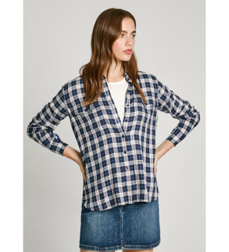 Pepe Jeans para mujer. PL304938 Camisa Polivia marino (XS), Casual, Viscosa, Manga larga