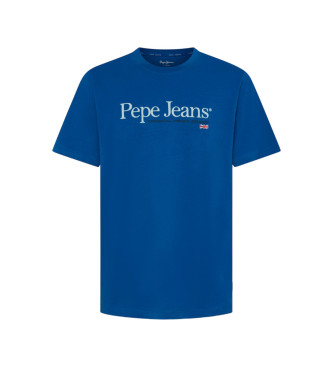 Pepe Jeans para hombre. PM509432 Camiseta Albert azul (S), Casual, Algodón, Manga corta, Pepe Jeans outlet 2024.