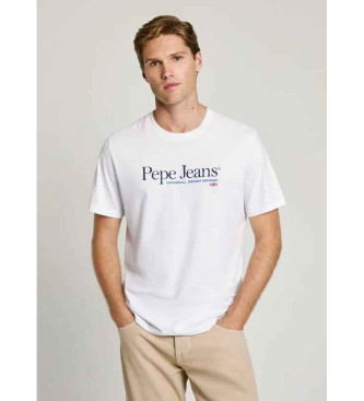 Pepe Jeans para hombre. PM509432 Camiseta Albert blanco (M), Casual, Algodón, Manga corta, Pepe Jeans outlet 2024.