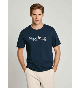 Pepe Jeans para hombre. PM509432 Camiseta Albert marino (S), Casual, Algodón, Manga corta, Pepe Jeans outlet 2024.