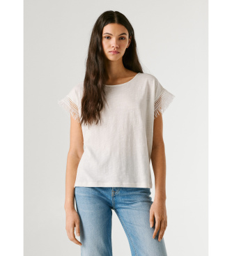 Pepe Jeans para mujer. PL5000143 Camiseta Nain blanco (XS), Casual, Algodón, Manga corta