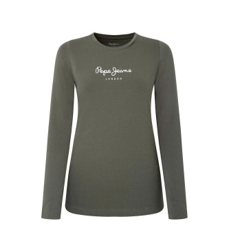 Pepe Jeansvoor vrouwen. PL505203 Nieuw Virginia Lange Mouw Groen T-Shirt (L), Casual, Katoen, Lange mouwen, Duurzaam